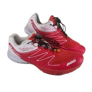 Salomon S-Lab Sense Ultra Red White Trail Running Shoes Mens 9.5 329883